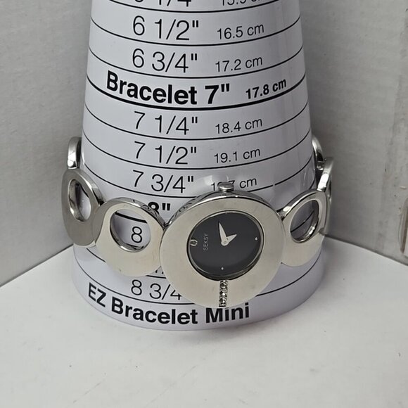 Womens Sekonda Seksy Silver Tone Crystals  4798S BKT Watch New Battery Art Deco - Picture 7 of 11